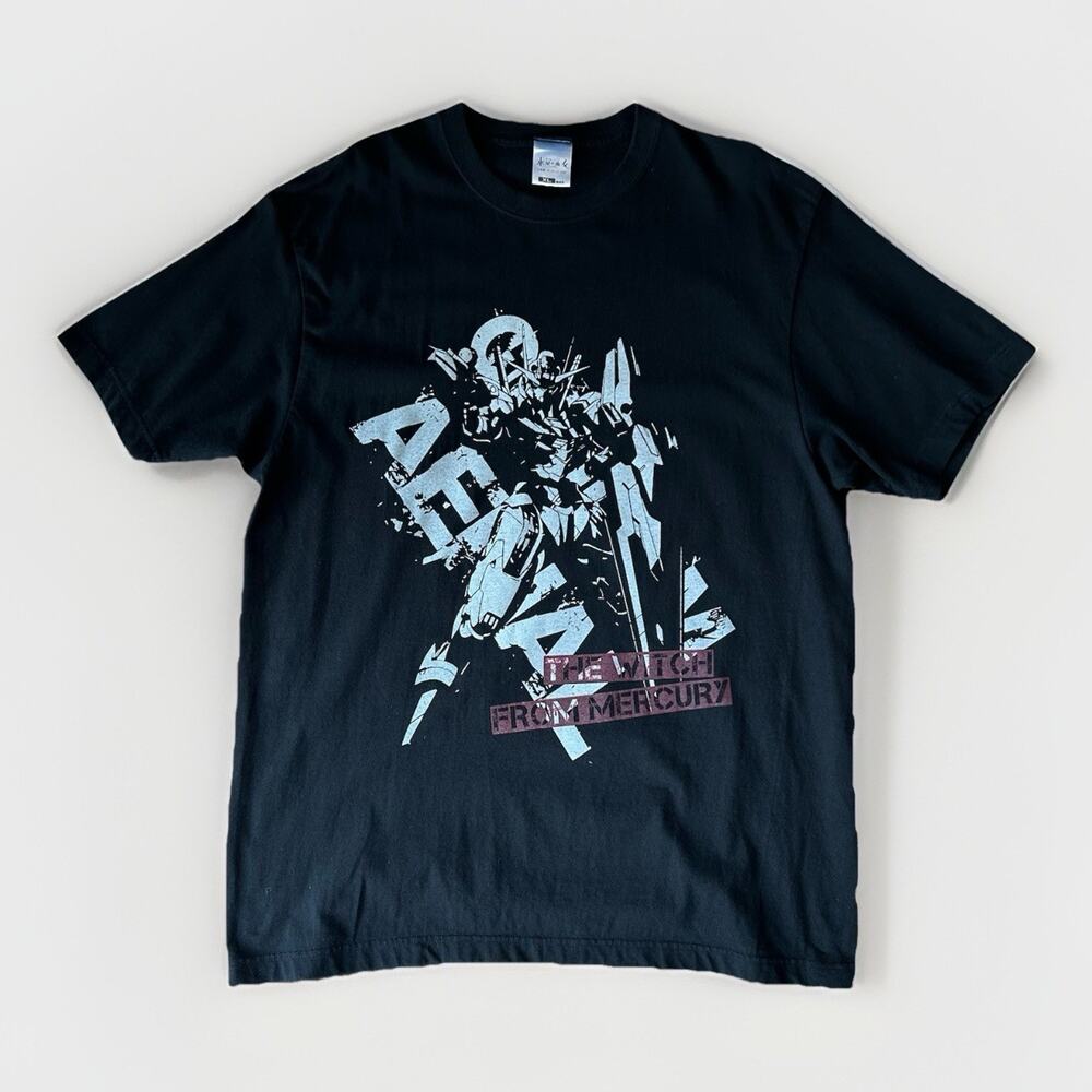 Mobile Suit Gundam Witch From Mercury Black Tee Short Sleeve **Read Size Large